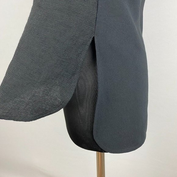 Nic + Zoe XS Black Textured Front Partial Back Zip Tank Top Hi-Lo Slit Sides - Picture 9 of 12